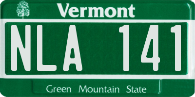 VT license plate NLA141