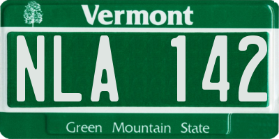 VT license plate NLA142
