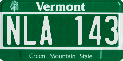 VT license plate NLA143