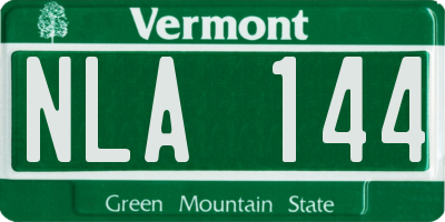 VT license plate NLA144