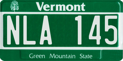 VT license plate NLA145