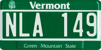 VT license plate NLA149