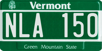 VT license plate NLA150