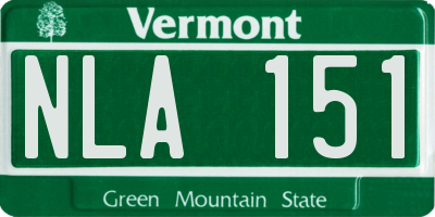 VT license plate NLA151