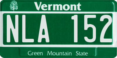 VT license plate NLA152