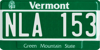 VT license plate NLA153