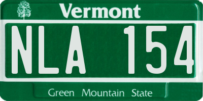 VT license plate NLA154