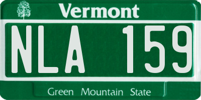 VT license plate NLA159