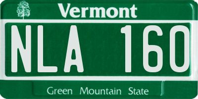 VT license plate NLA160