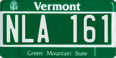 VT license plate NLA161
