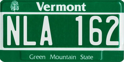 VT license plate NLA162