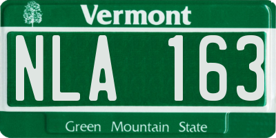 VT license plate NLA163