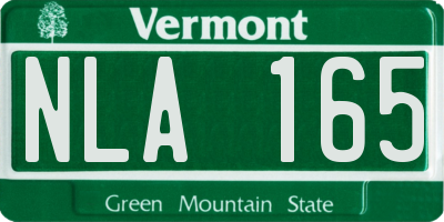 VT license plate NLA165