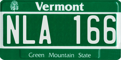 VT license plate NLA166