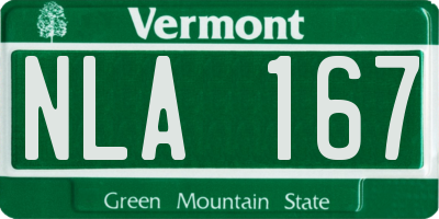 VT license plate NLA167