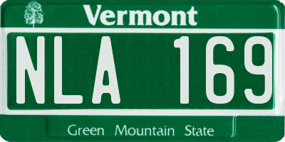 VT license plate NLA169