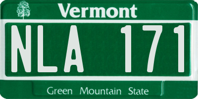 VT license plate NLA171