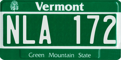 VT license plate NLA172