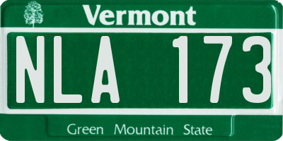 VT license plate NLA173