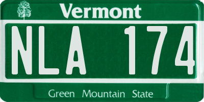 VT license plate NLA174