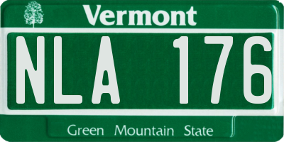 VT license plate NLA176