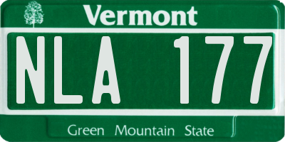 VT license plate NLA177