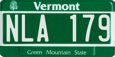 VT license plate NLA179