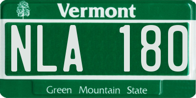 VT license plate NLA180