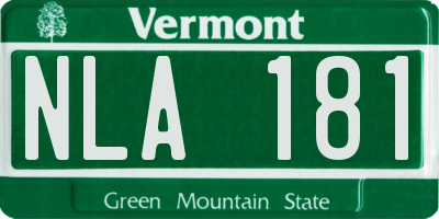 VT license plate NLA181
