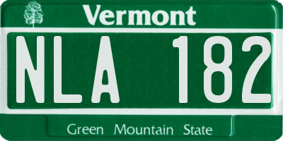 VT license plate NLA182