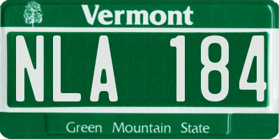 VT license plate NLA184