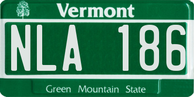 VT license plate NLA186