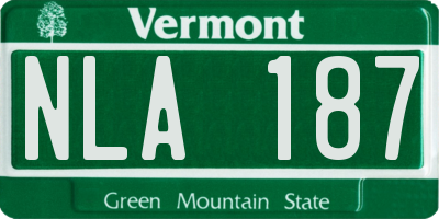 VT license plate NLA187