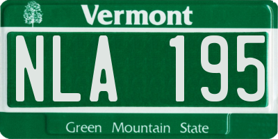 VT license plate NLA195
