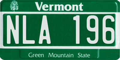 VT license plate NLA196