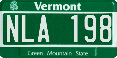 VT license plate NLA198