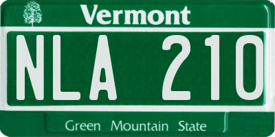 VT license plate NLA210