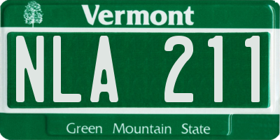 VT license plate NLA211