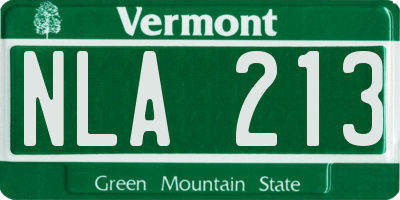 VT license plate NLA213