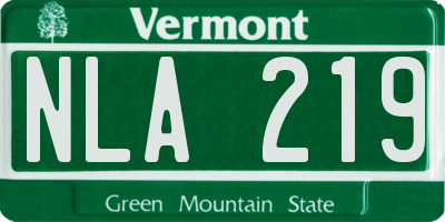 VT license plate NLA219