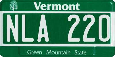 VT license plate NLA220