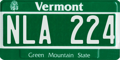 VT license plate NLA224