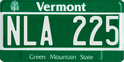 VT license plate NLA225