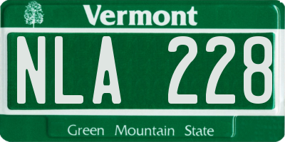 VT license plate NLA228