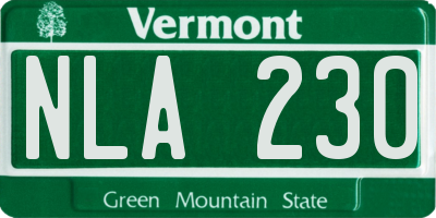 VT license plate NLA230