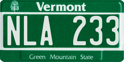 VT license plate NLA233