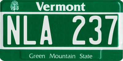 VT license plate NLA237