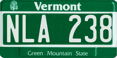 VT license plate NLA238