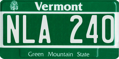 VT license plate NLA240