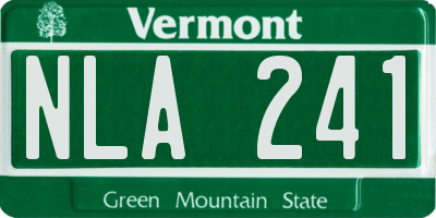 VT license plate NLA241